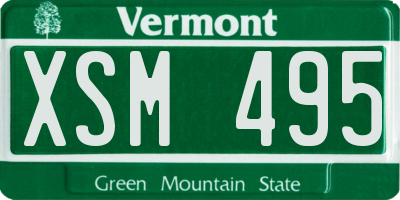 VT license plate XSM495