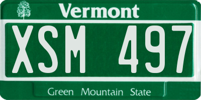 VT license plate XSM497