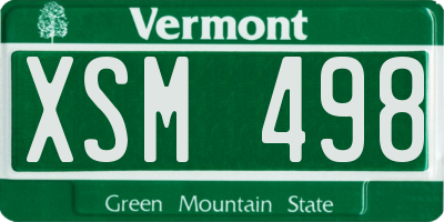 VT license plate XSM498