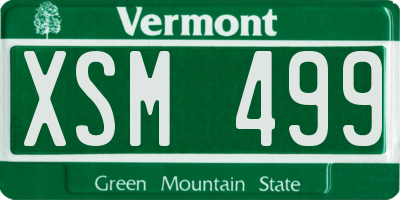 VT license plate XSM499
