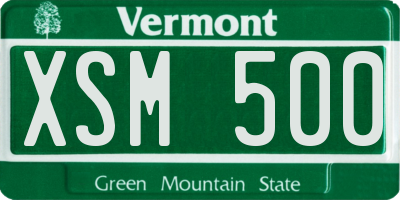 VT license plate XSM500