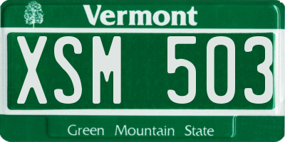 VT license plate XSM503
