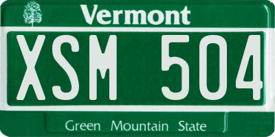 VT license plate XSM504