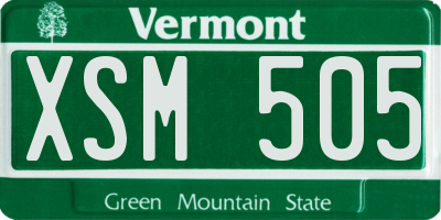 VT license plate XSM505