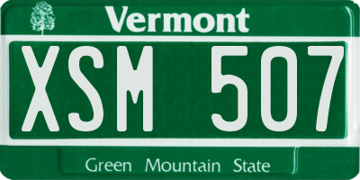 VT license plate XSM507