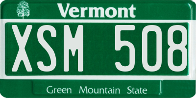 VT license plate XSM508