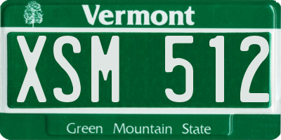 VT license plate XSM512