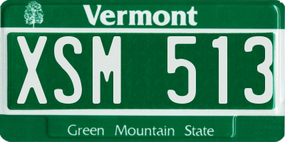VT license plate XSM513