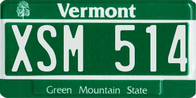 VT license plate XSM514