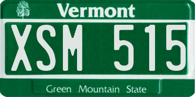 VT license plate XSM515