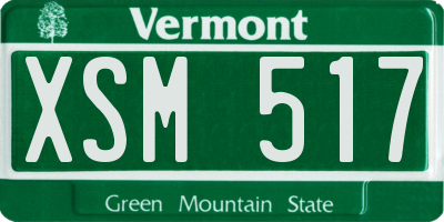 VT license plate XSM517