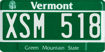 VT license plate XSM518