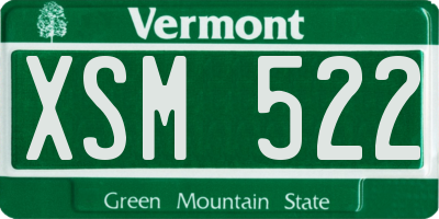 VT license plate XSM522