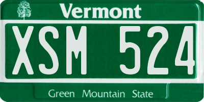 VT license plate XSM524