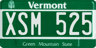 VT license plate XSM525