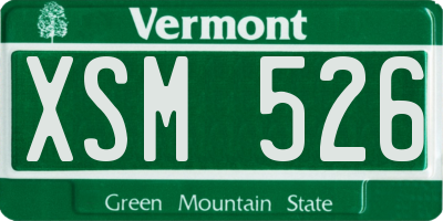 VT license plate XSM526