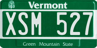 VT license plate XSM527