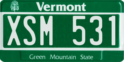 VT license plate XSM531