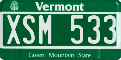 VT license plate XSM533