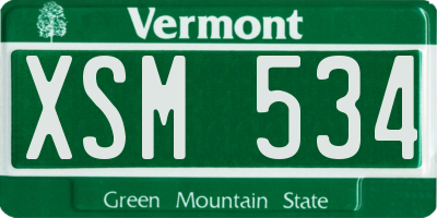VT license plate XSM534