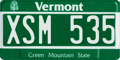 VT license plate XSM535