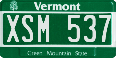 VT license plate XSM537