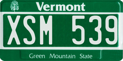 VT license plate XSM539