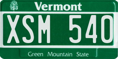 VT license plate XSM540