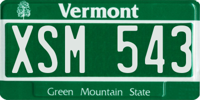 VT license plate XSM543