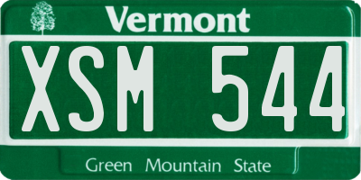 VT license plate XSM544