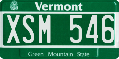 VT license plate XSM546