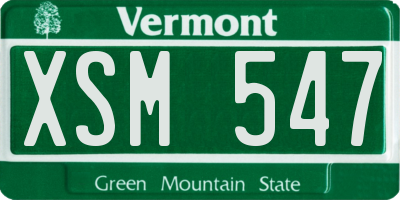 VT license plate XSM547