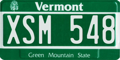 VT license plate XSM548