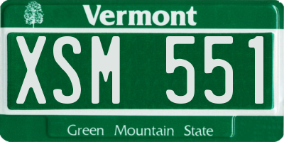 VT license plate XSM551