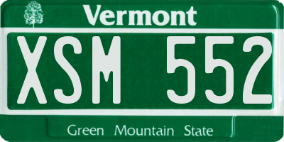 VT license plate XSM552