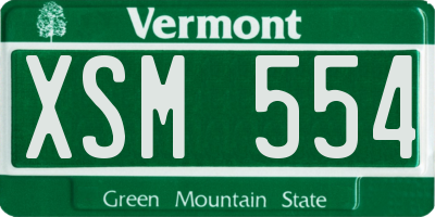VT license plate XSM554