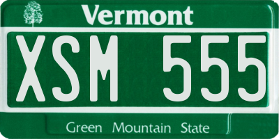 VT license plate XSM555