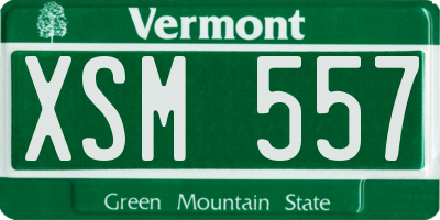 VT license plate XSM557