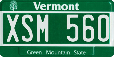 VT license plate XSM560