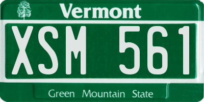 VT license plate XSM561