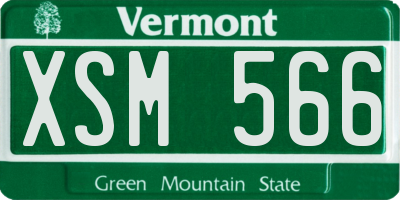 VT license plate XSM566
