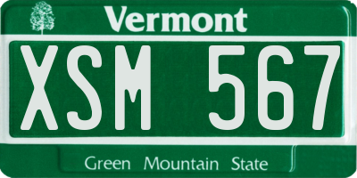 VT license plate XSM567