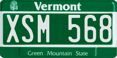 VT license plate XSM568