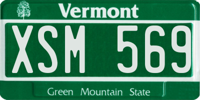 VT license plate XSM569
