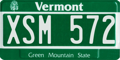 VT license plate XSM572