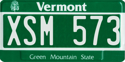 VT license plate XSM573