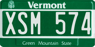 VT license plate XSM574