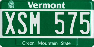 VT license plate XSM575