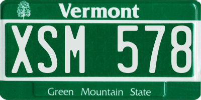 VT license plate XSM578