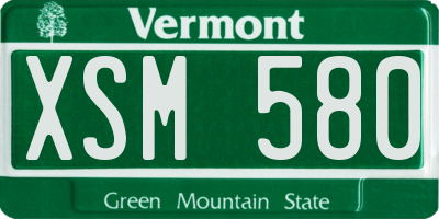 VT license plate XSM580